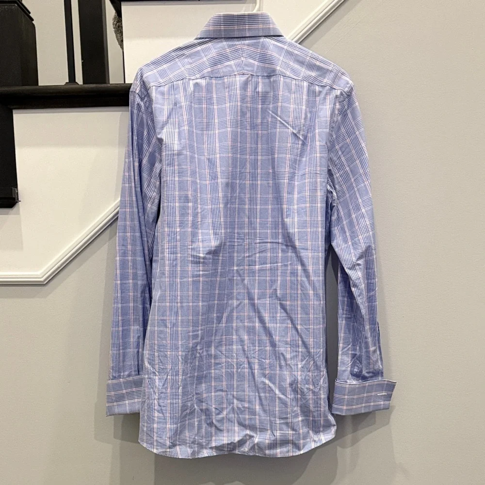 Charles Tyrwhitt Blue and Pink Plaid Shirt - Picture 3 of 3